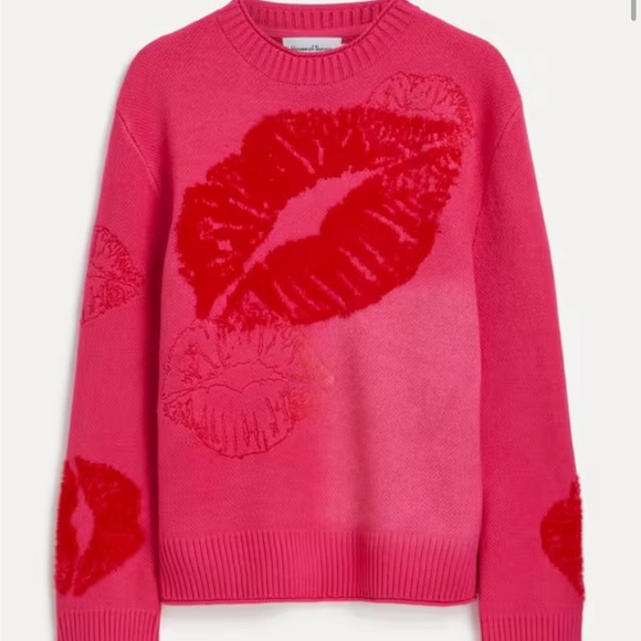 House of Sunny Sweaters - House of Sunny Love Notes Pink Sweater XS Oversized NWOT SOLD OUT ONLINE RARE